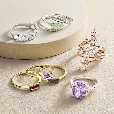 City Luxe Crystal Stack Ring Set