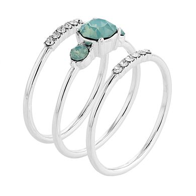 City Luxe Crystal Stack Ring Set