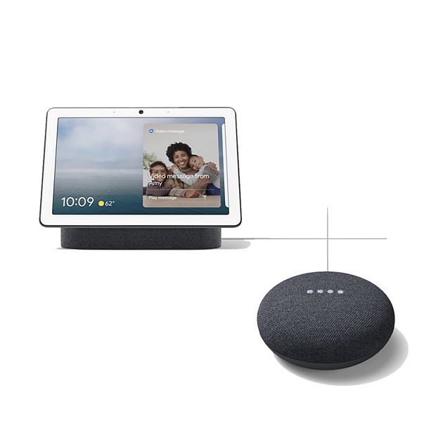 Google Nest Hub Max Charcoal + Mini Charcoal Smart Speaker