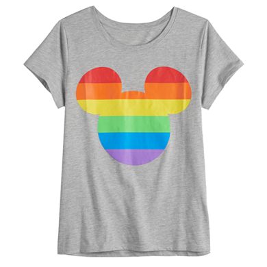 Disney Mickey Mouse Women's Rainbow Pride Graphic Tee by Family Fun™