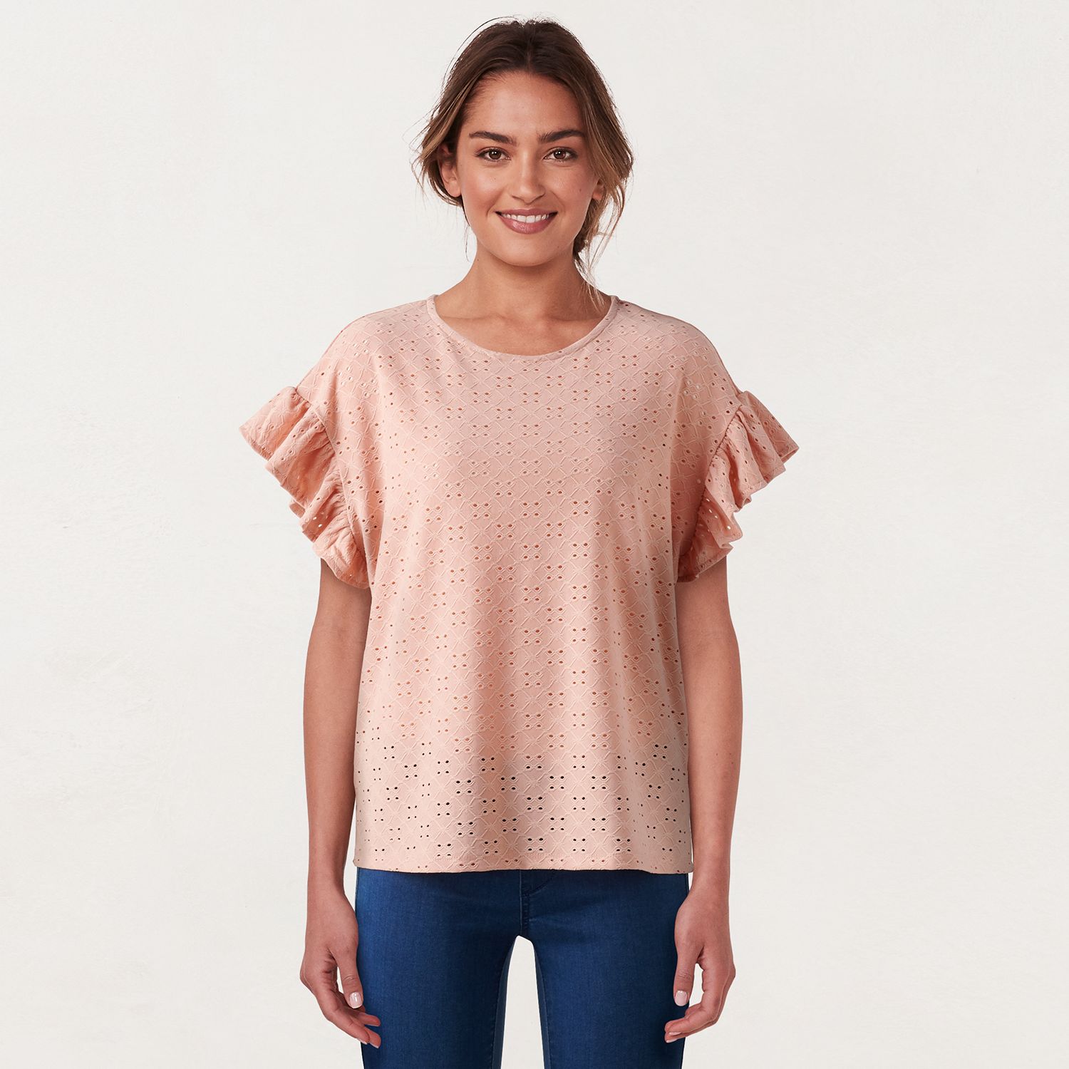 women's ruffle sleeve shirt