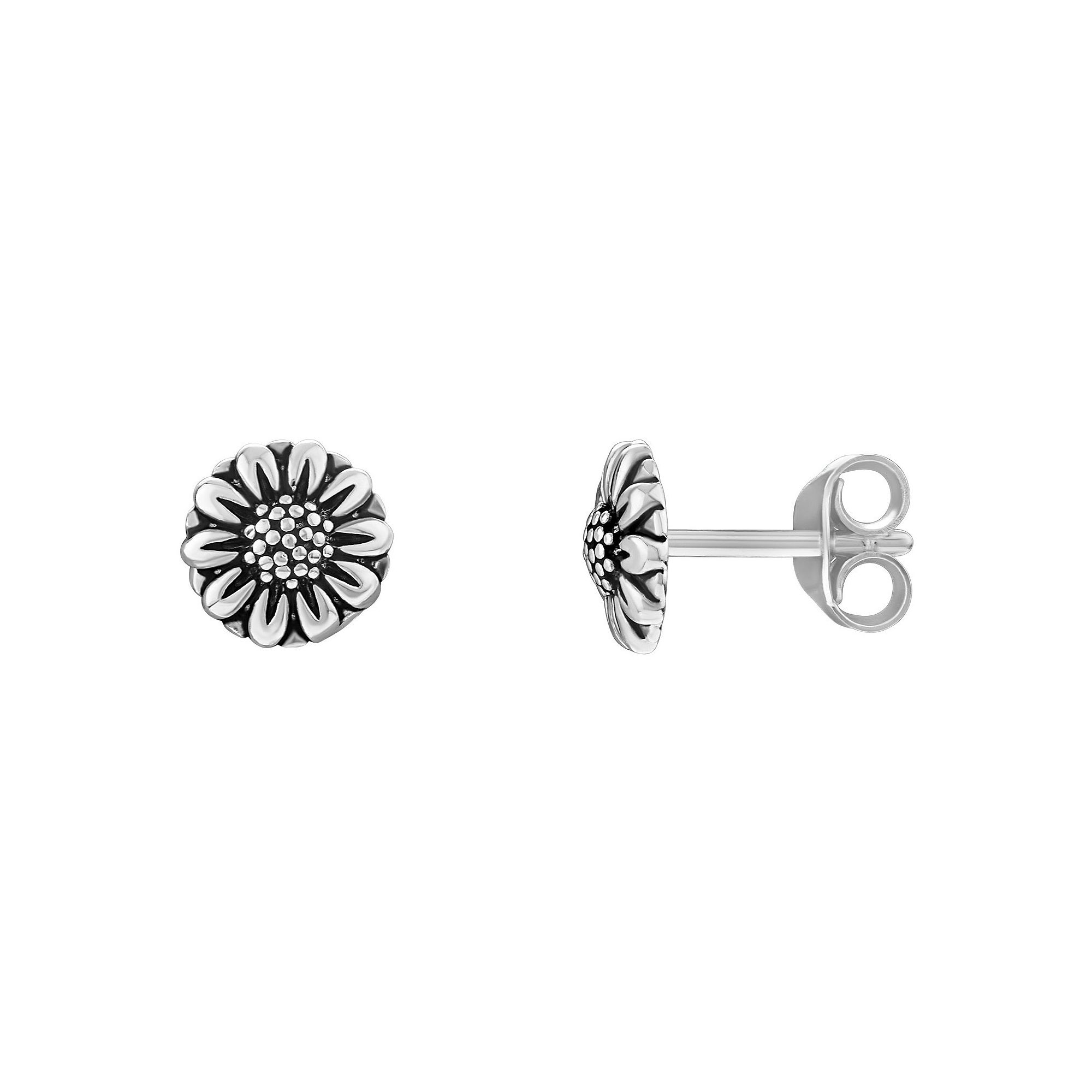 PRIMROSE Sterling Silver Flower Stud Earrings, Womens