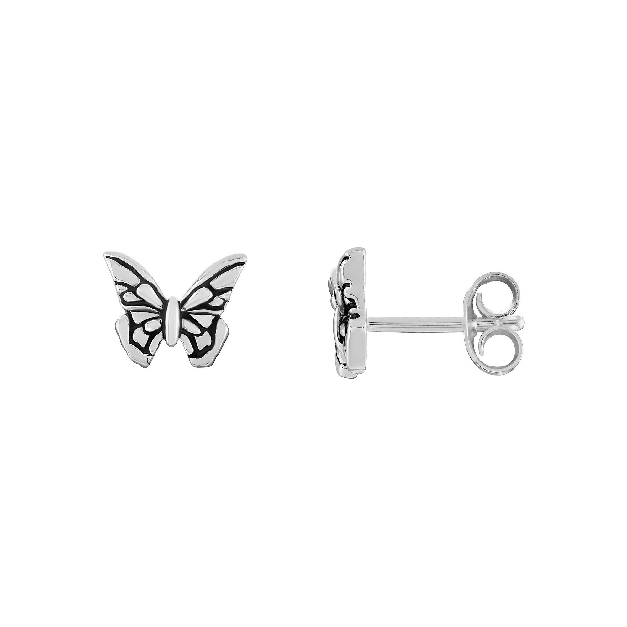 PRIMROSE Sterling Silver Butterfly Stud Earrings, Womens