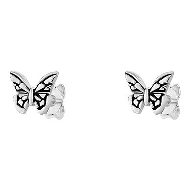 PRIMROSE Sterling Silver Butterfly Stud Earrings