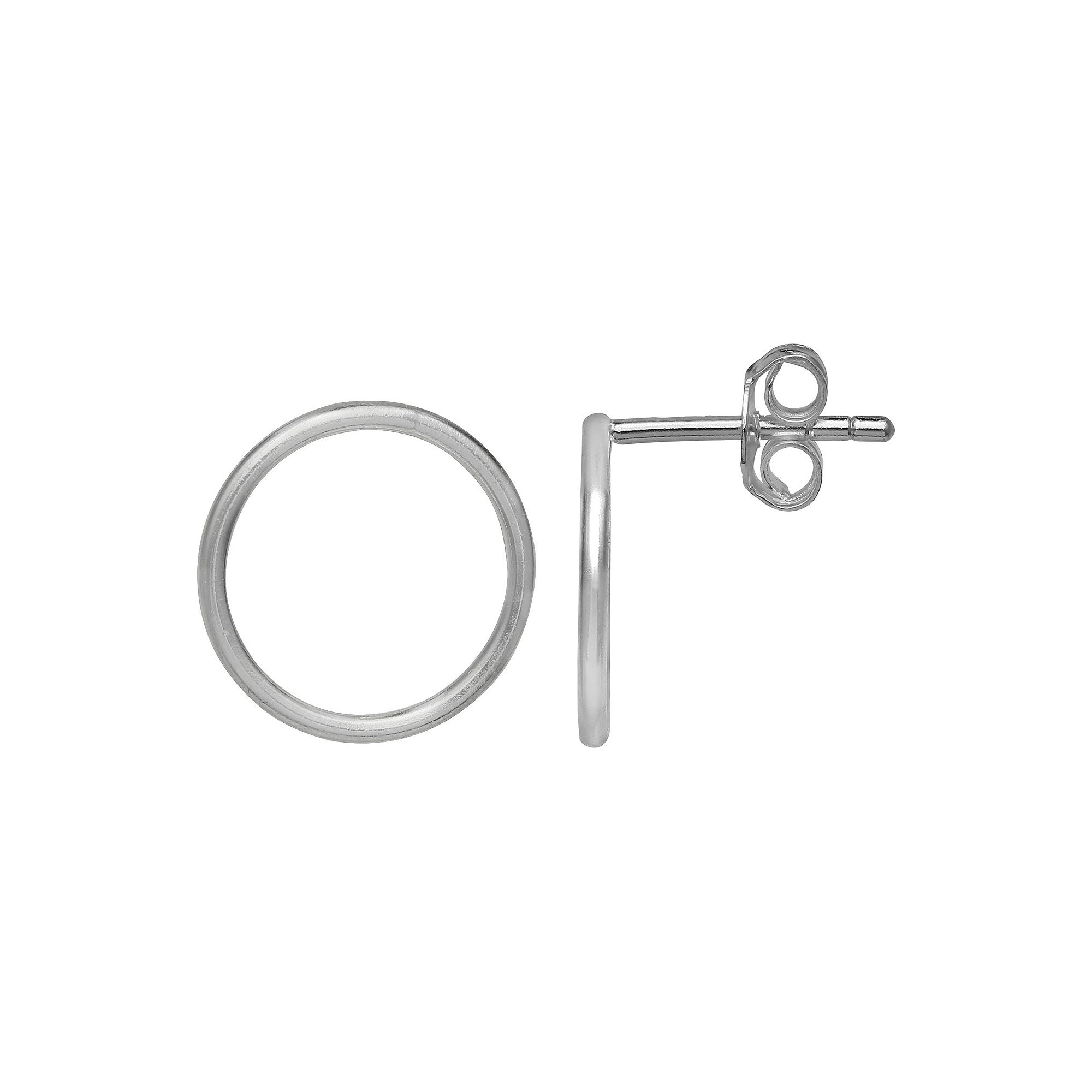 PRIMROSE Sterling Silver Open Circle Stud Earrings, Womens, Size: 12MM