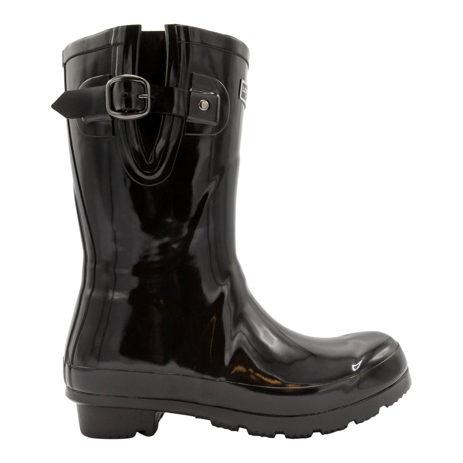 london fog rain boots black