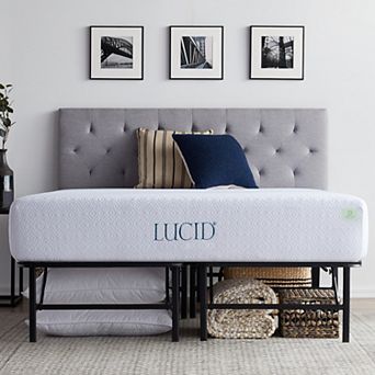 Lucid Dream Collection 12 in Medium-Firm Gel Memory Foam Mattress with Platform Bed Frame
