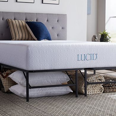 Lucid Dream Collection 12-in. Medium-Firm Gel Memory Foam Mattress with Platform Bed Frame Twin XL