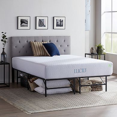 Lucid Dream Collection 12-in. Medium-Firm Gel Memory Foam Mattress with Platform Bed Frame Twin XL