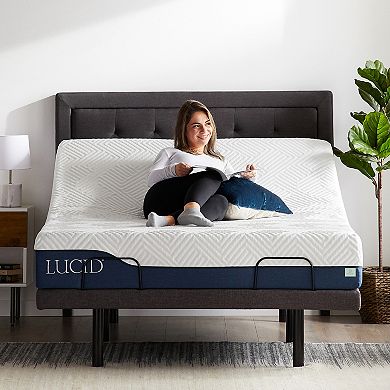 Lucid Dream Collection 10-in. Gel and Aloe Vera Hybrid Mattress with Elevate Adjustable Bed Base