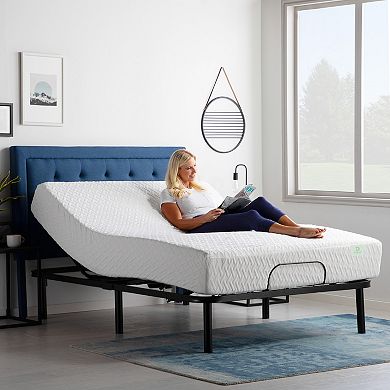 Lucid Dream Collection 10 Inch Medium Memory Foam Mattress with Essential Adjustable Bed Base Queen