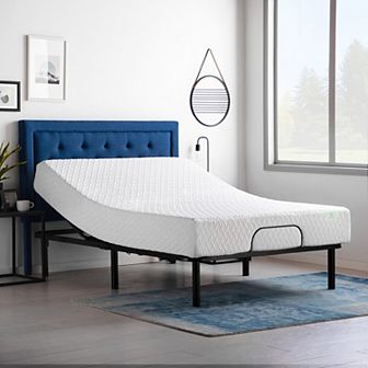Lucid Dream Collection 10 in Firm Memory Foam Mattress with Essential Adjustable Bed Base