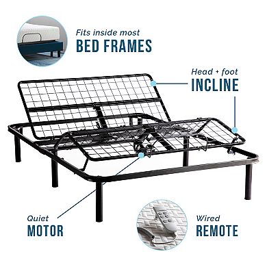 Lucid Dream Collection 10-in. Firm Memory Foam Mattress with Essential Adjustable Bed Base