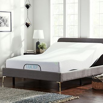 Lucid Dream Collection 12 in Medium-Firm Memory Foam Mattress with Essential Adjustable Bed Base