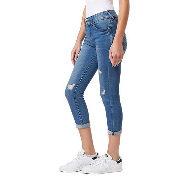 Juniors' WallFlower Insta Soft Luscious Curvy Mid Rise Cropped Jeans