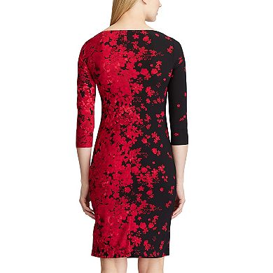 Women's Chaps Scattered Floral Draped Sheath Dress