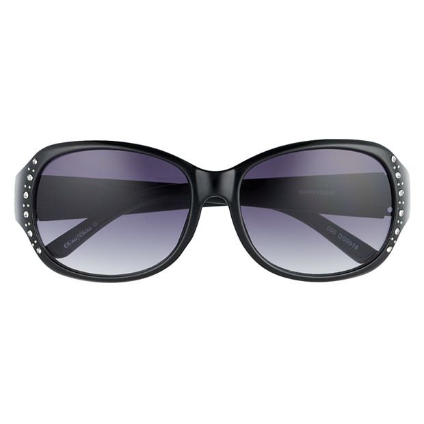 Black Crystal-Studded Rectangle Sunglasses Shoreditch Gem Black Crystal Sunglasses | Kurt Geiger main image 4
