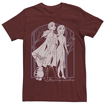Disney's Frozen 2 Elsa Anna Olaf Men's The Journey Connects Us Tee