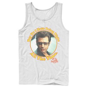 Men's Jurassic Park Hate Being Right All The Time Tank Top