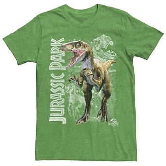Men's Jurassic Park Velociraptor Green Sketch Tee