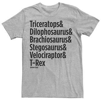 Men's Jurassic Park Dinosaur Name Types Tee