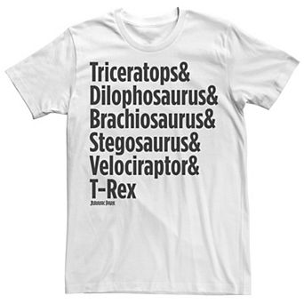Men's Jurassic Park Dinosaur Name Types Tee