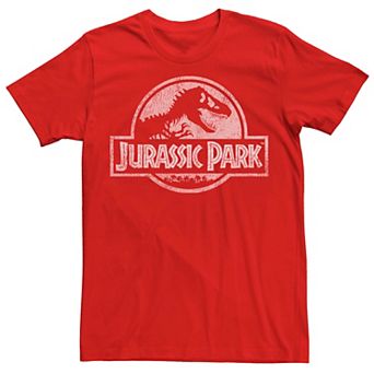 Men's Jurassic Park Peach Distressed Logo Tee
