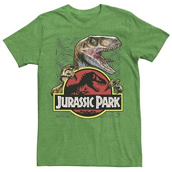 Men's Jurassic Park Raptor Holding Colored Logo Tee