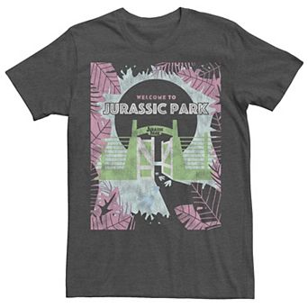Men's Jurassic Park Welcome To Front Gate Poster Tee
