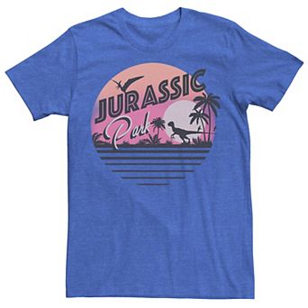 Men's Jurassic Park Pink Gradient Sunset Get Wild Tee