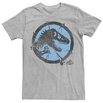 Men's Jurassic World Black and Blue Cracked Logo Tee