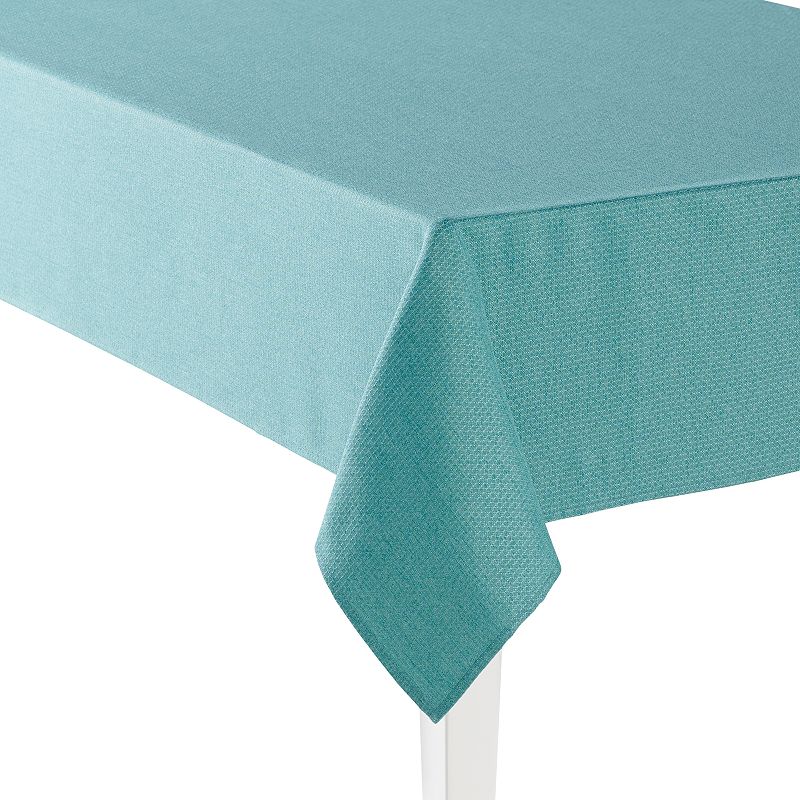 83327402 Food Network Easy-Care Woven Tablecloth, Turquoise sku 83327402