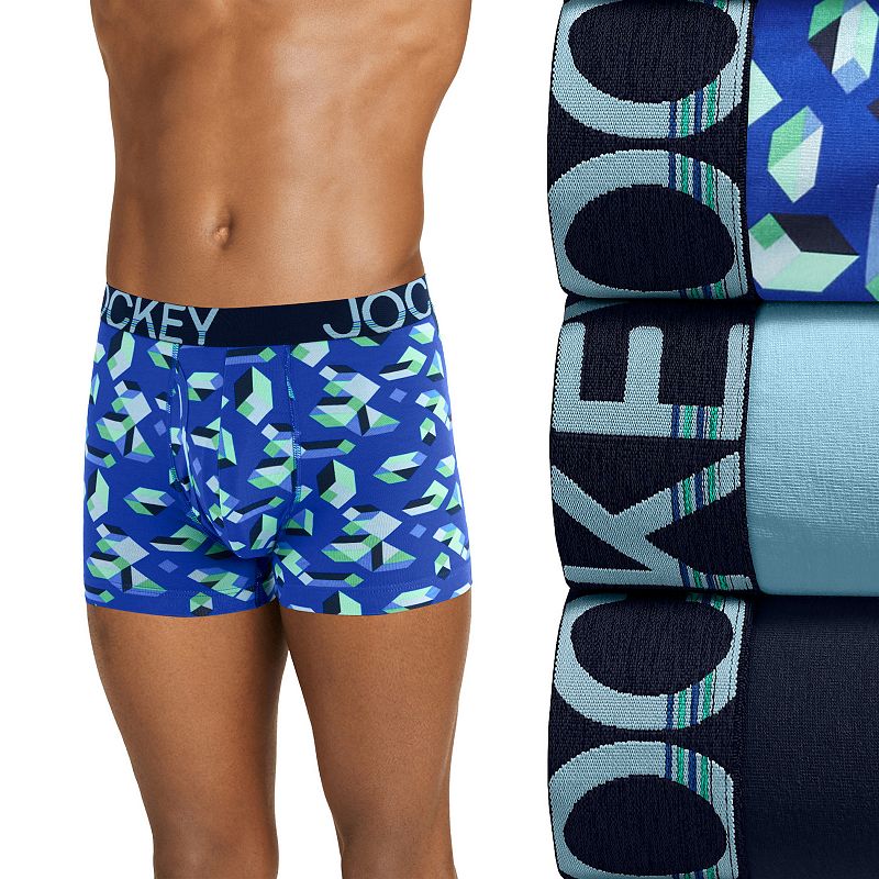 Men's Jockey® ActiveStretch™ 3-Pack Boxer Briefs, Size: Medium, Green Geo