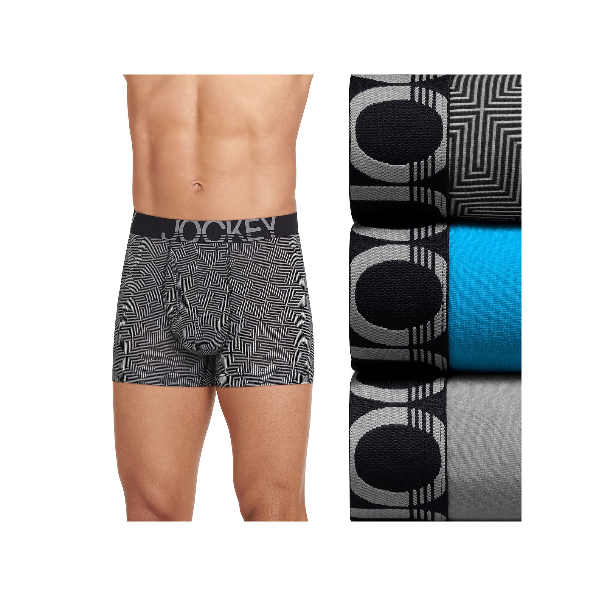 Mens Jockey® ActiveStretch™ 3-Pack 4 Boxer Briefs, Size: Small, Zstr