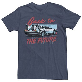 Men's Back To The Future Delorean Panel Portrait Logo Tee