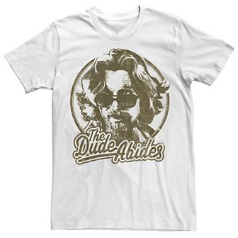 Men's Big Lebowski The Dude Abides Negative Head Shot Portrait Tee