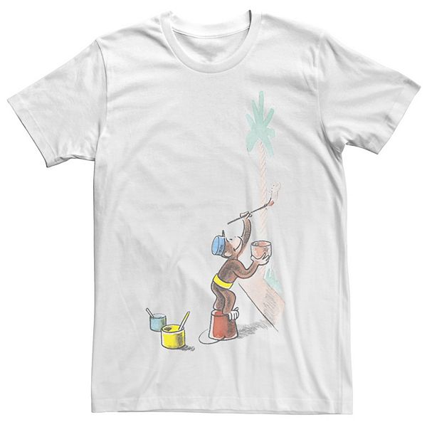 Men s Curious George Painting Palms George Tee