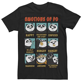 Men's Kung Fu Panda Emotions Of Po Portrait Grid Tee