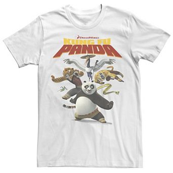 Men's Kung Fu Panda Group Shot Action Portrait Movie Logo Tee