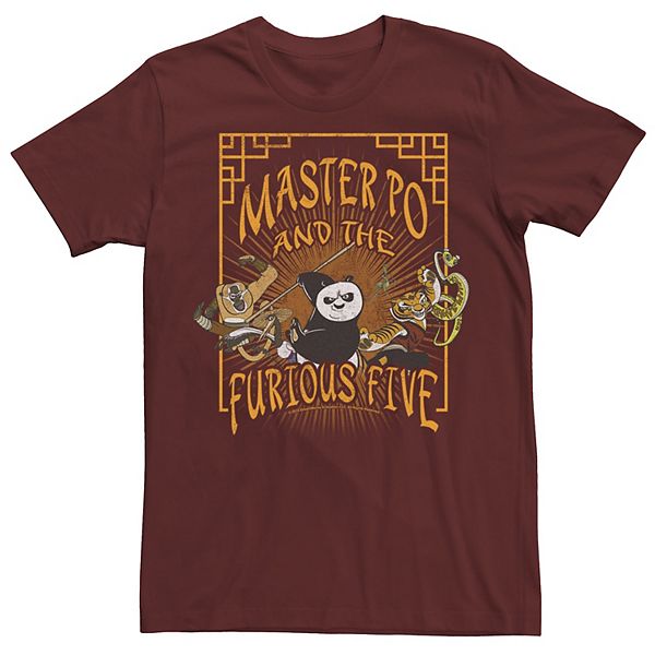 Men's Kung Fu Panda Master Po And The Furious Five Poster Tee