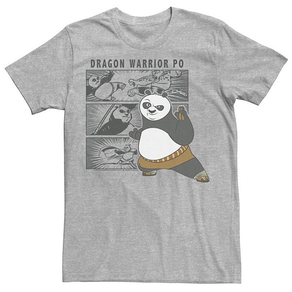 Men's Kung Fu Panda Dragon Warrior Po Comic Panel Portrait Tee