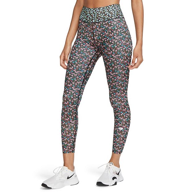 The Nike One Floral Print Training Leggings BV5723-790 Size XS Tight Fit  New