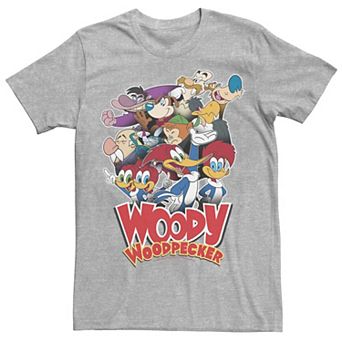 Men's Woody Woodpecker Group Shot Vintage Poster Tee