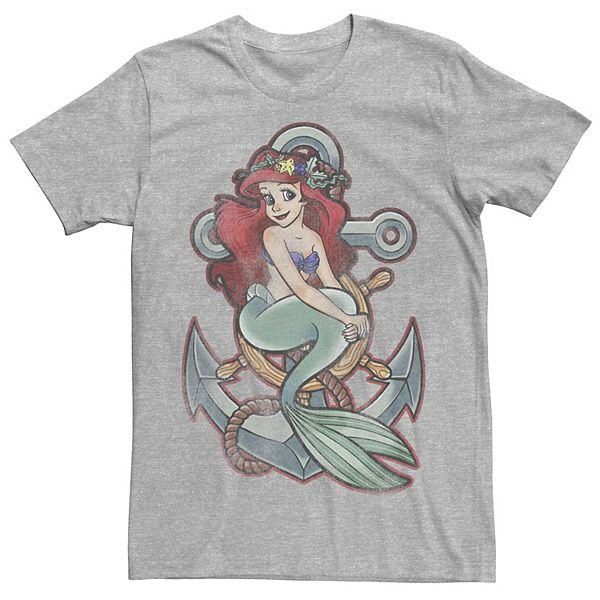 Men's Disney The Little Mermaid Tattoo Anchor Pose Tee