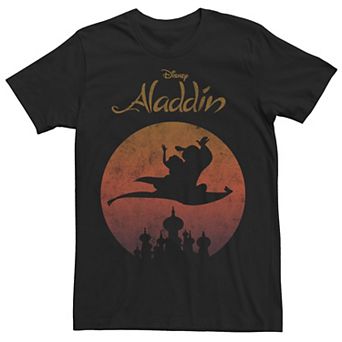 Disney's Aladdin & Jasmine Men's Silhouette Over Agrabah Vintage Tee