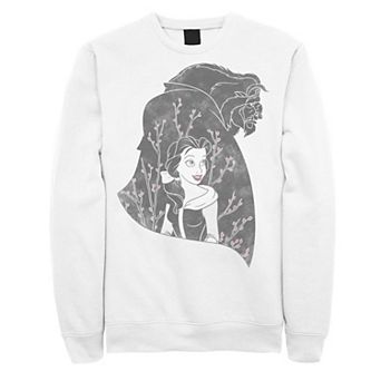 Disney's Beauty & The Beast Silhouette Grayscale & Blossoms Men's Sweatshirt