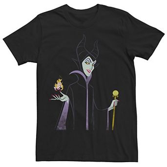 Disney's Sleeping Beauty Men's Maleficent With Staff & Aurora Flame Tee