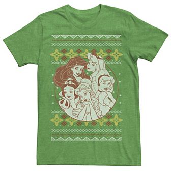 Men's Disney Princess Circle Group Shot Ugly Christmas Tee