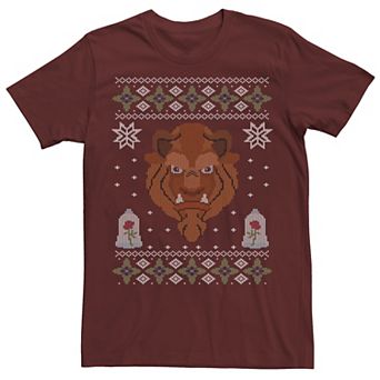 Disney's Beauty & The Beast Men's Scowl Christmas Sweater Tee