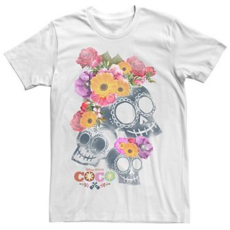 Disney / Pixar's Coco Men's Calaveras Floral Skulls Tee